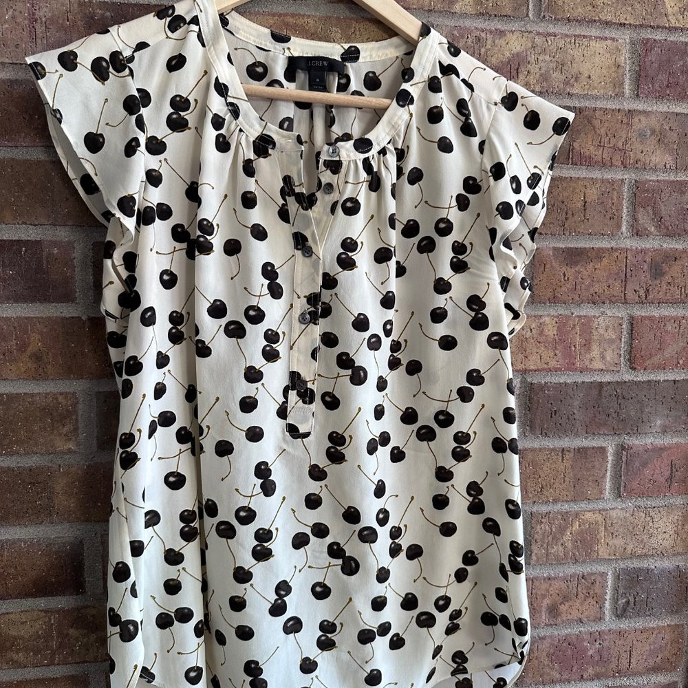 J. Crew Silk "Black Cherry" Blouse